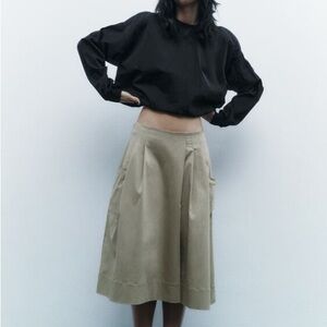 Zara Tan A-Line Cargo Top black NWT